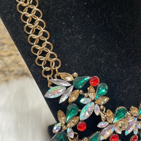 Zara Colorful Crystal Bib Necklace - Picture 8 of 15